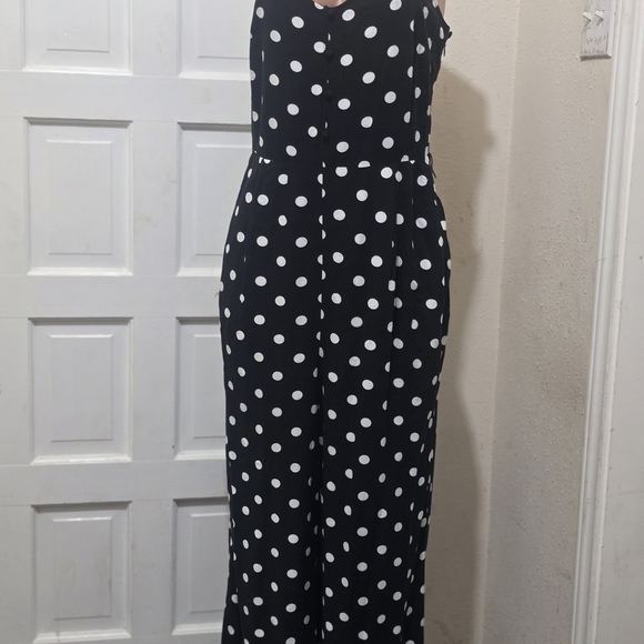 J. Crew Black and White Polka Dot Jumpsuit - Picture 8 of 9